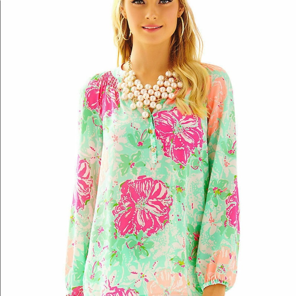 Lily Pulitzer Elsa Top, Poolside Blue Beach Walk